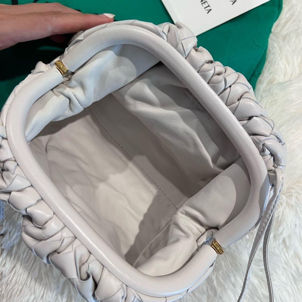 Bottega Veneta Cream Woven Pouch Crossbody Bag
