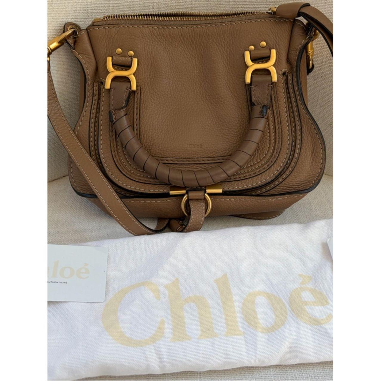 Chloe Tan Brown Marcie Mini Crossbody with Gold Hardware