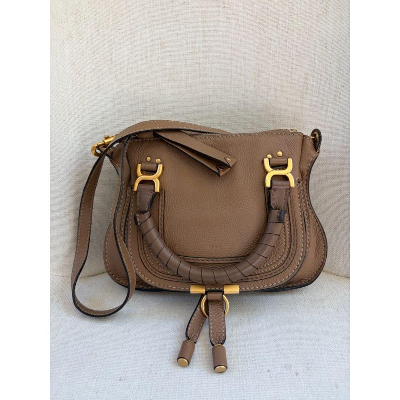 Chloe Tan Brown Marcie Mini Crossbody with Gold Hardware