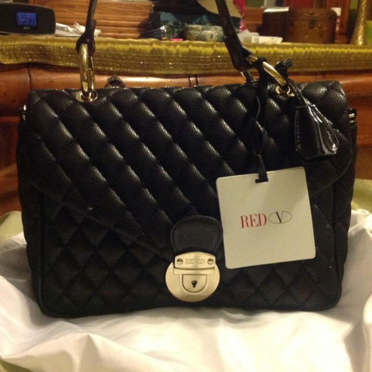 VALENTINO RED LAMBSKIN FLAP