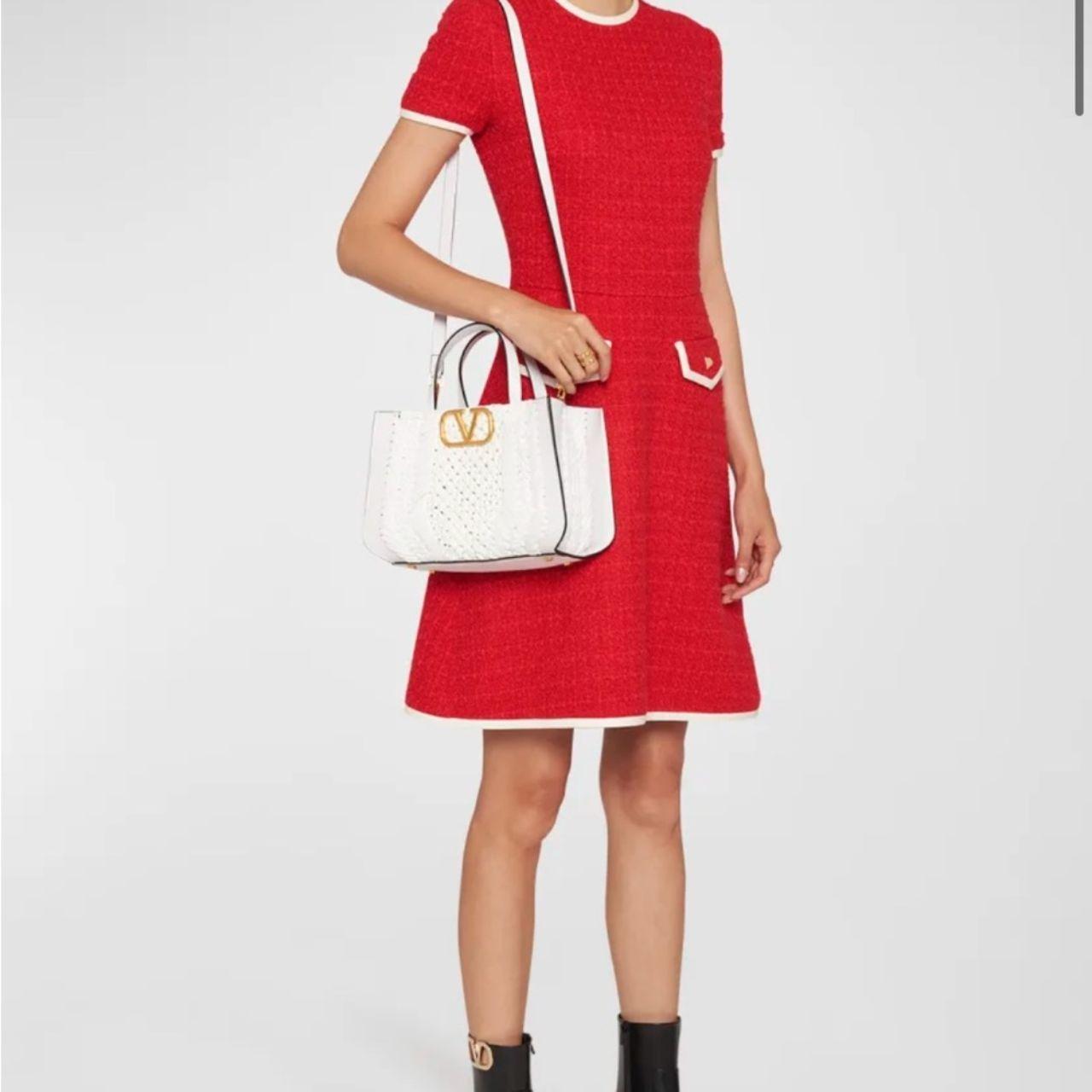 Valentino Garavani VLOGO Small Raffia Top-Handle Bag