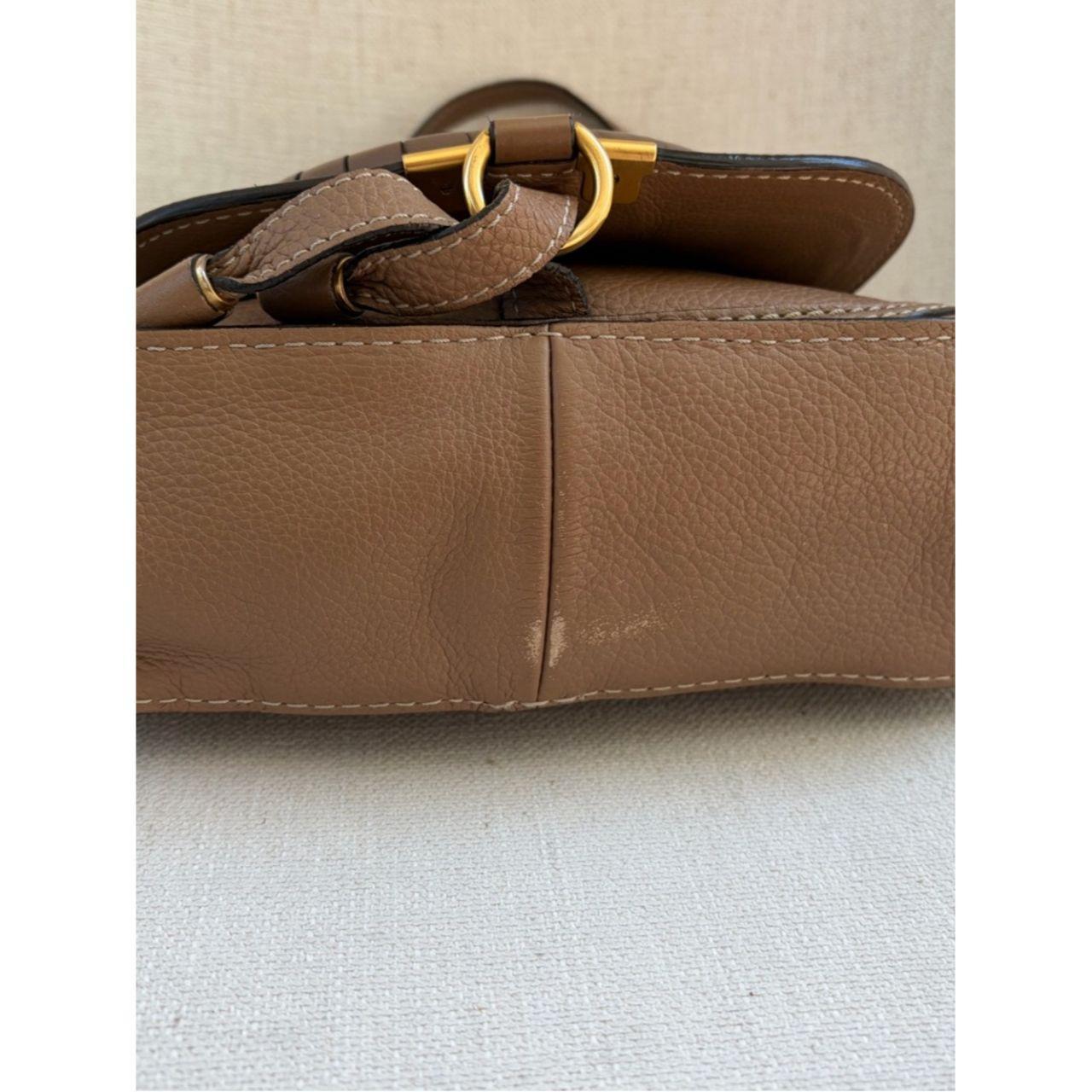 Chloe Tan Brown Marcie Mini Crossbody with Gold Hardware