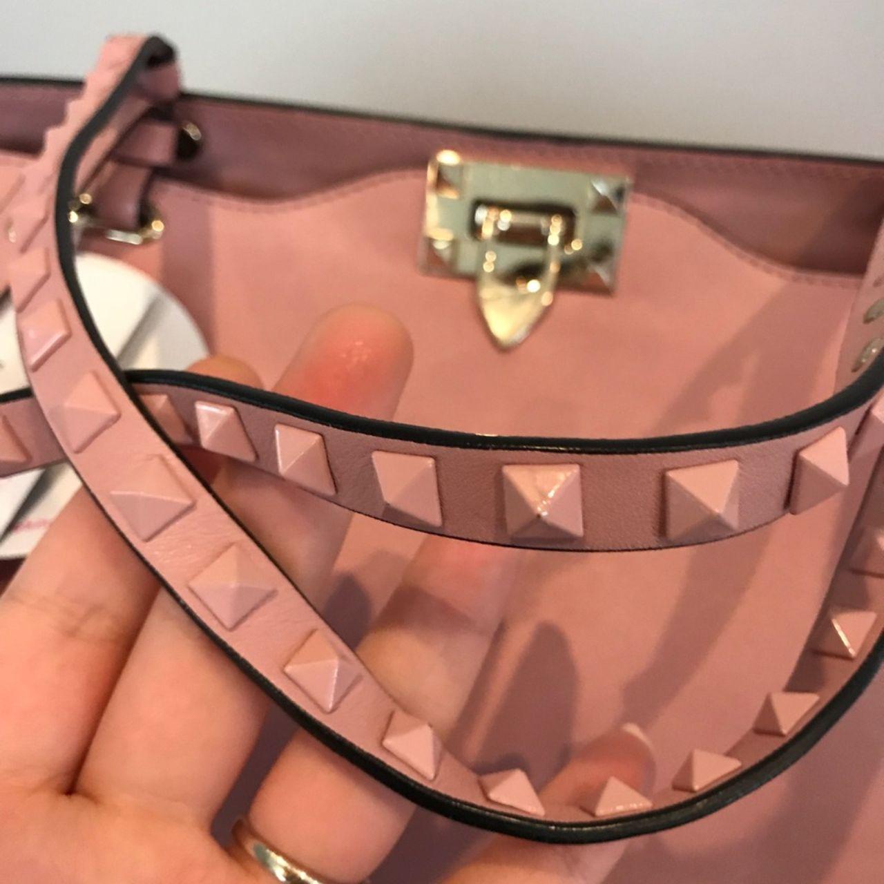 VALENTINO Calfskin Medium Rockstud tote pink studs