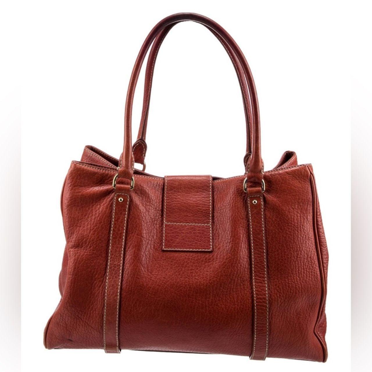 Dolce & Gabbana Burgundy Leather D-Ring Top Handle Tote