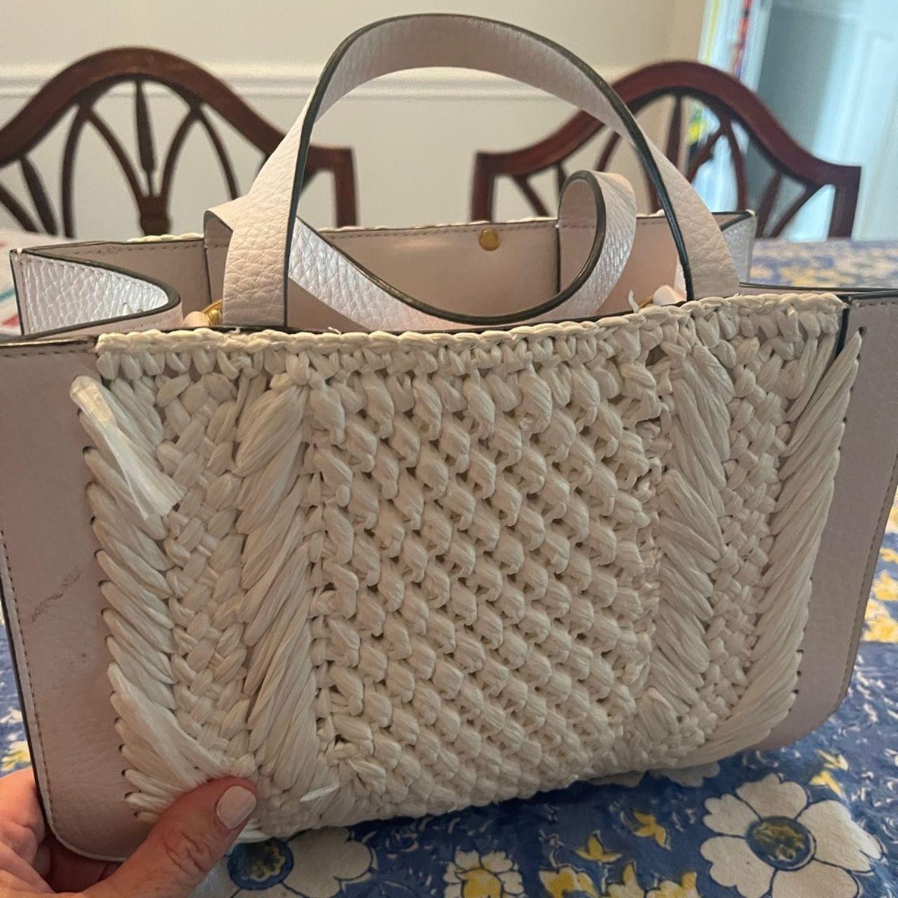 Valentino Garavani VLOGO Small Raffia Top-Handle Bag