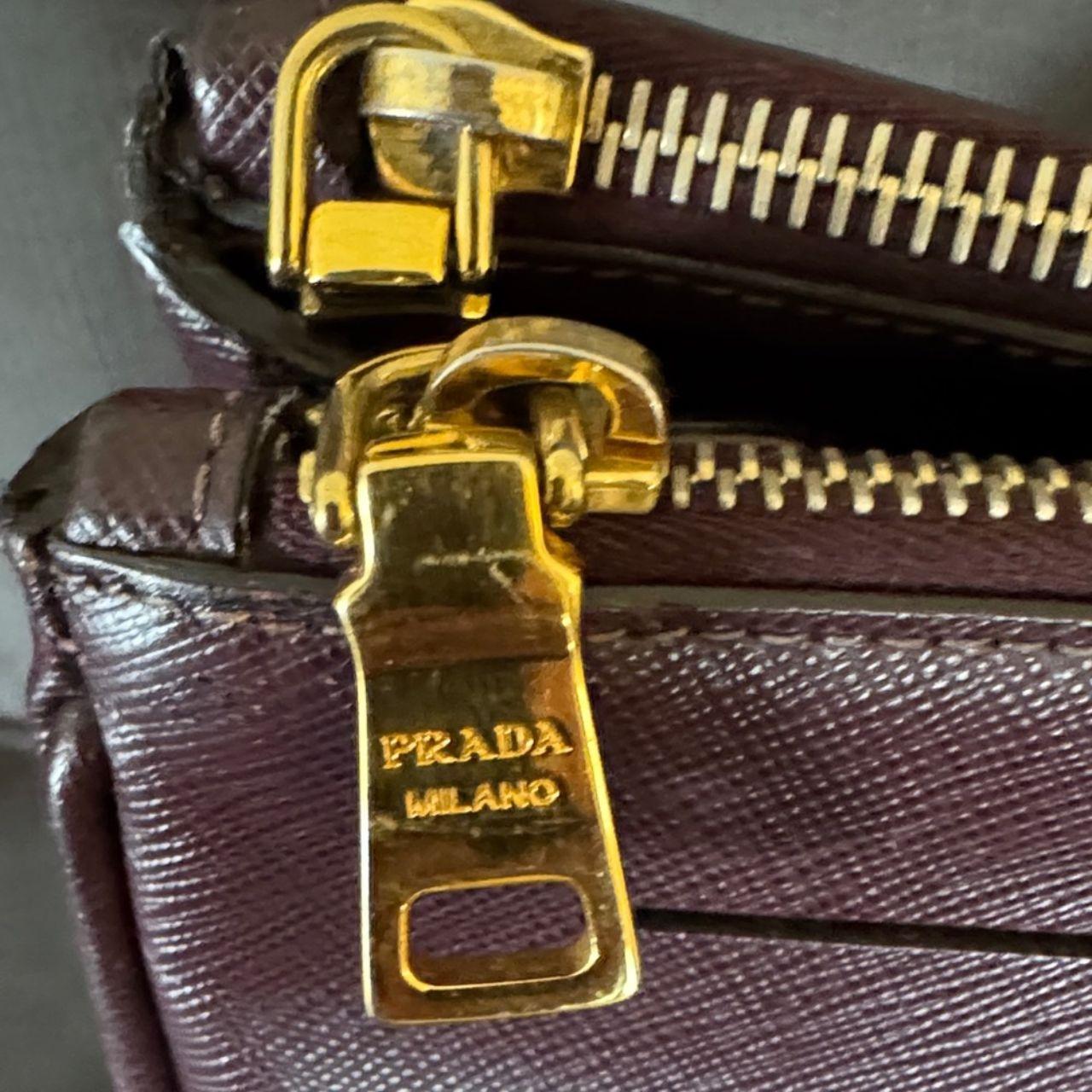 Prada Deep Burgundy Medium Saffino Leather Handbag