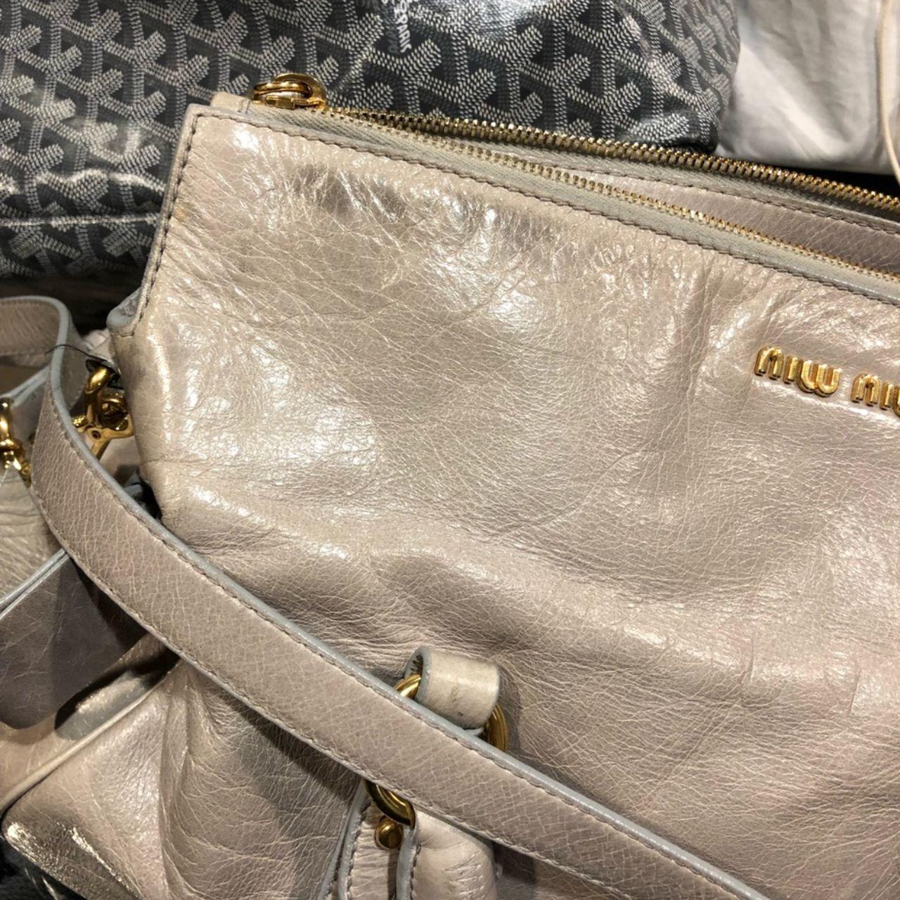 Miu Miu Vitello Lux Bow Large Leather Satchel