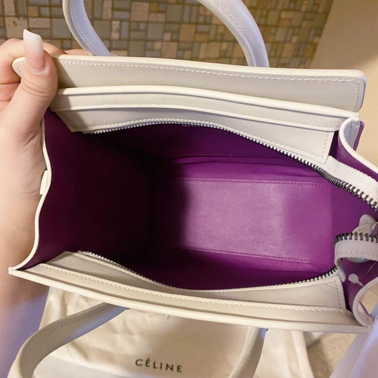 Auth. Celine NWT HTF White & Hot Pink Nano Luggage