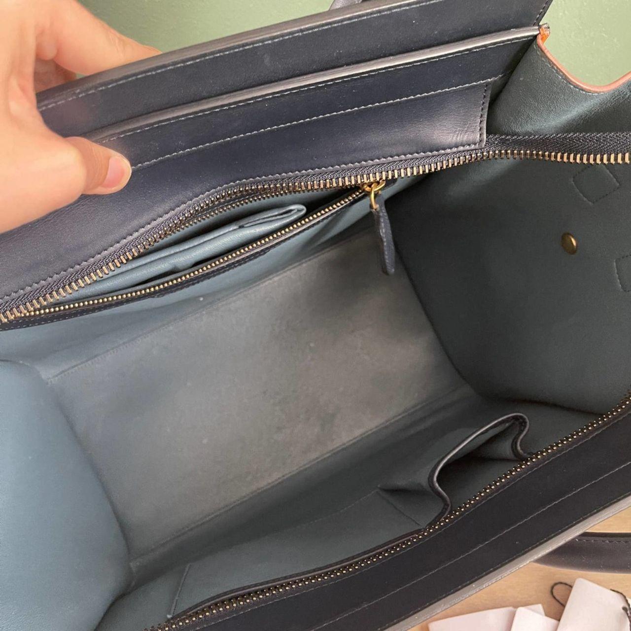 Celine Mini luggage Tri Color Smooth Leather Bag
