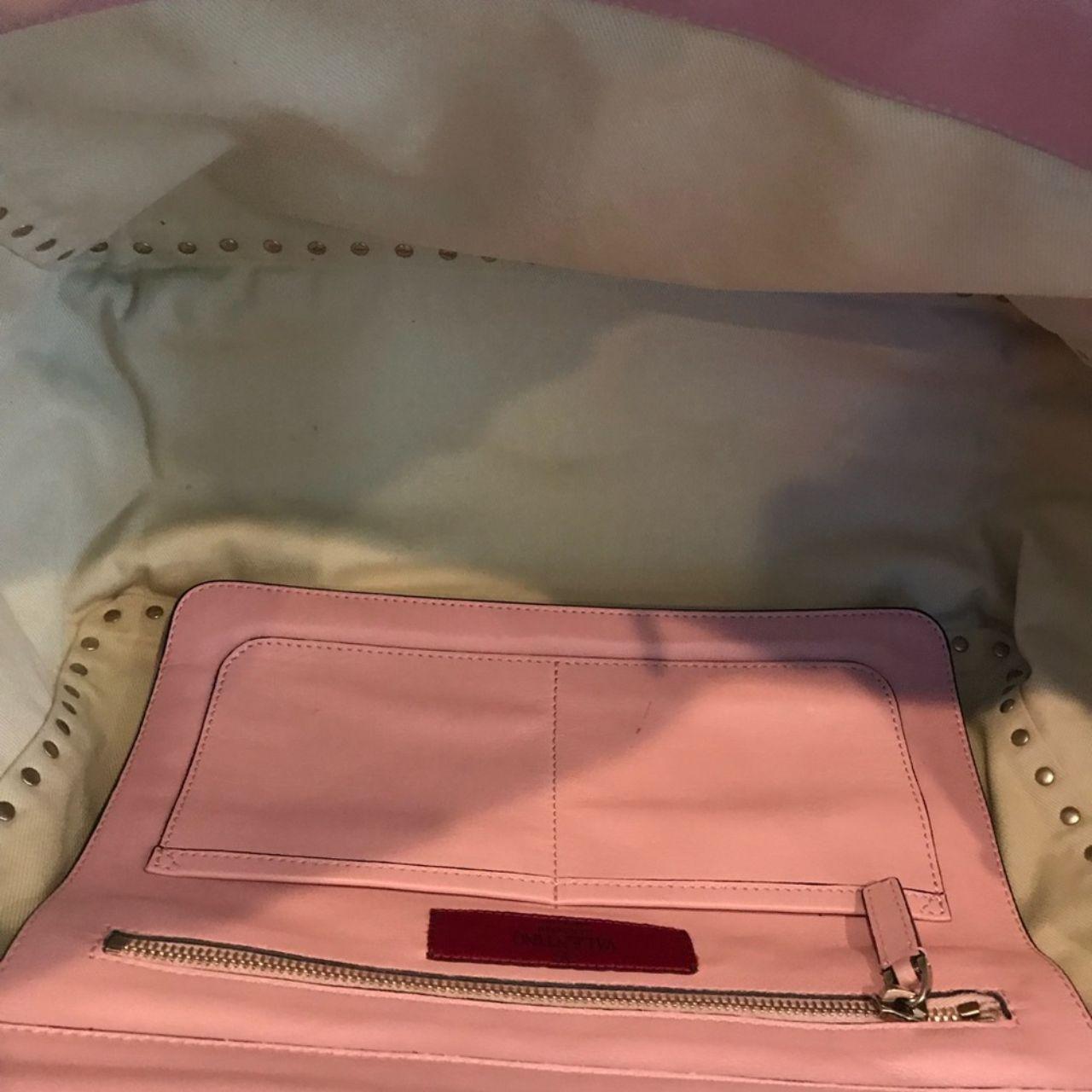 VALENTINO Calfskin Medium Rockstud tote pink studs