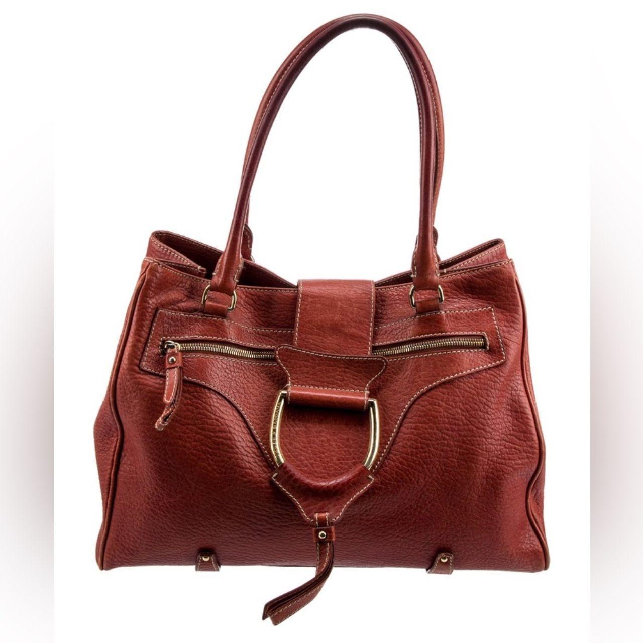 Dolce & Gabbana Burgundy Leather D-Ring Top Handle Tote