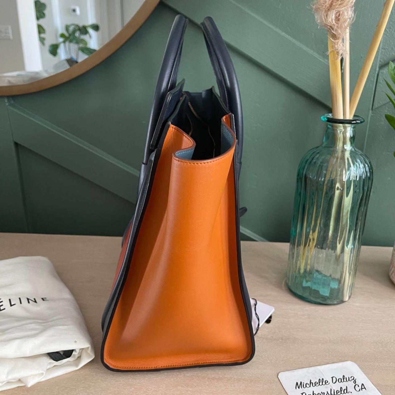 Celine Mini luggage Tri Color Smooth Leather Bag