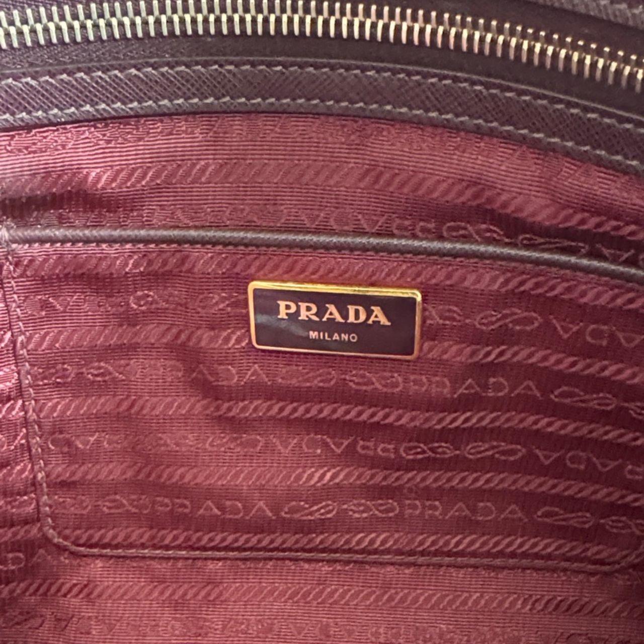 Prada Deep Burgundy Medium Saffino Leather Handbag