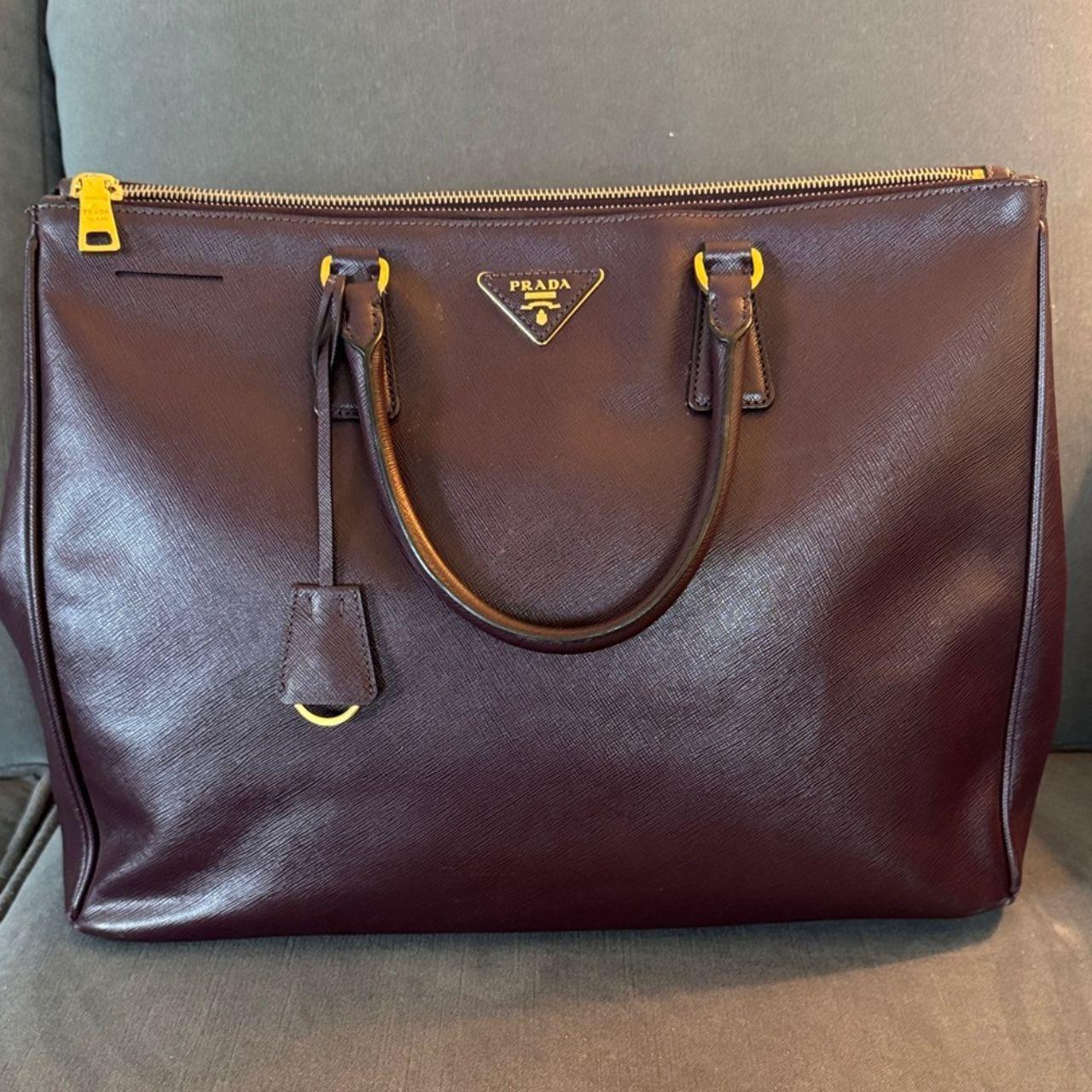 Prada Deep Burgundy Medium Saffino Leather Handbag
