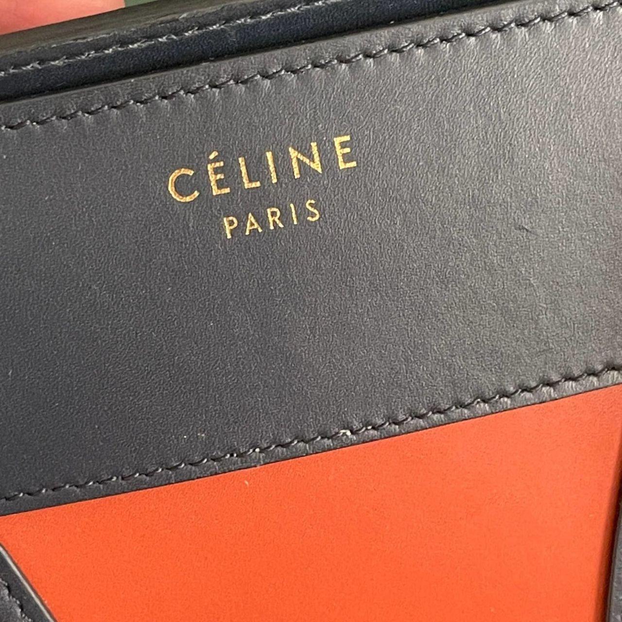 Celine Mini luggage Tri Color Smooth Leather Bag