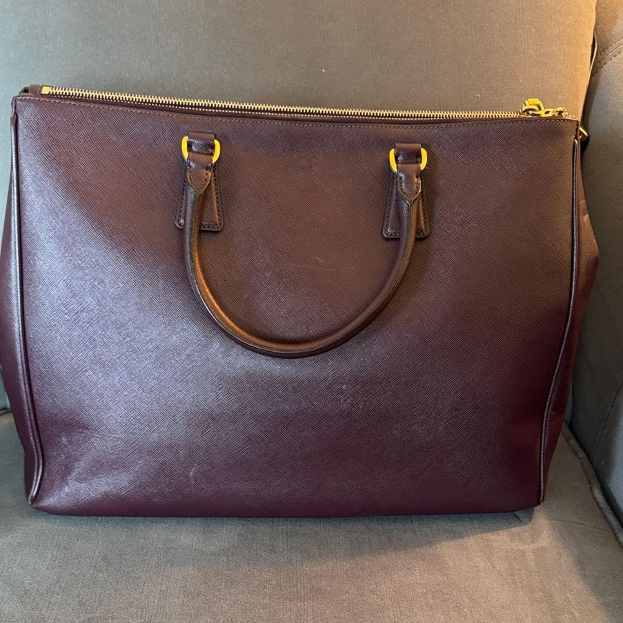 Prada Deep Burgundy Medium Saffino Leather Handbag