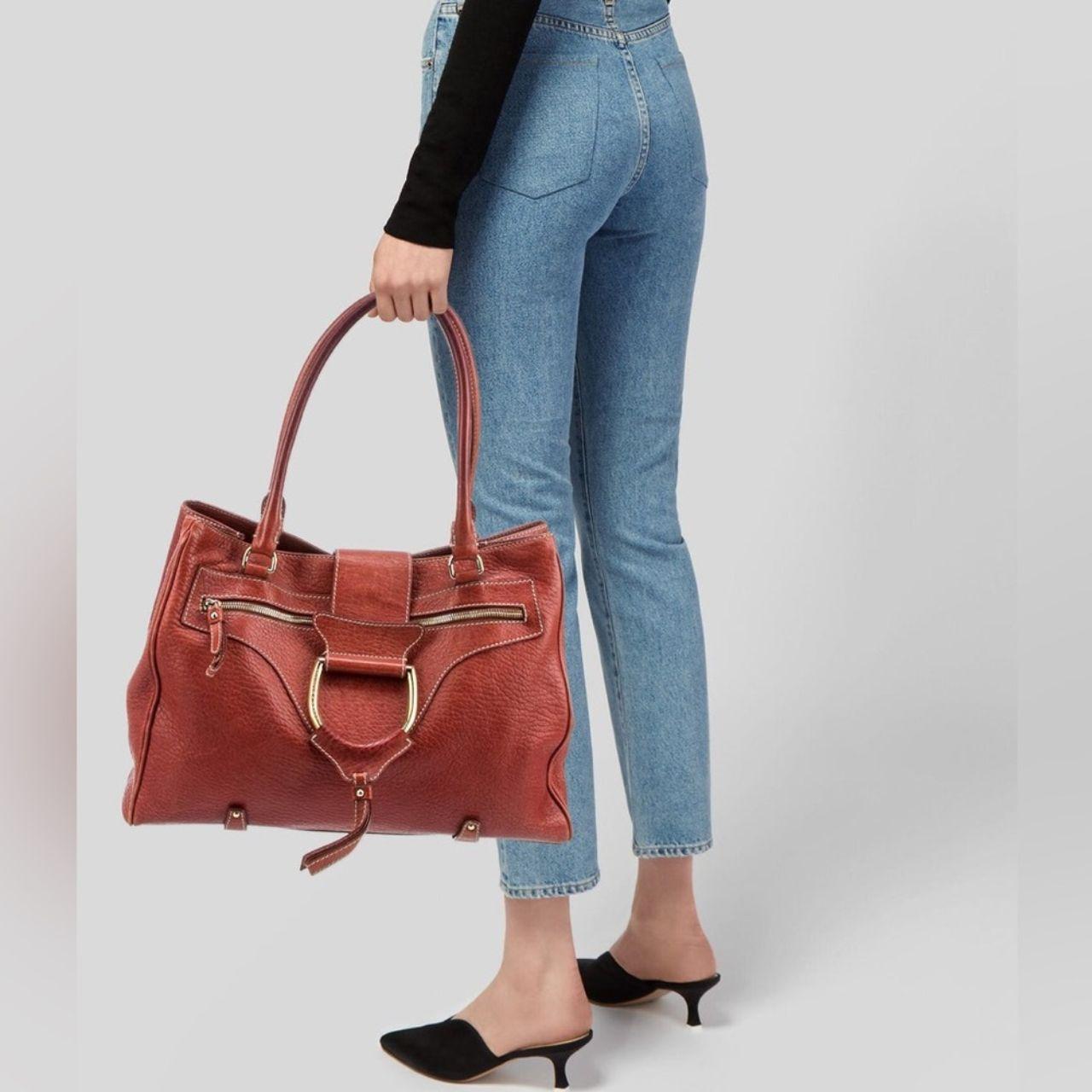 Dolce & Gabbana Burgundy Leather D-Ring Top Handle Tote